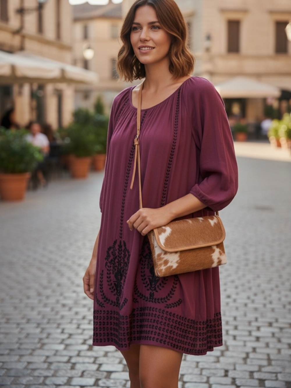 NWT-Sz L Trafaluc by Zara Boho Dress